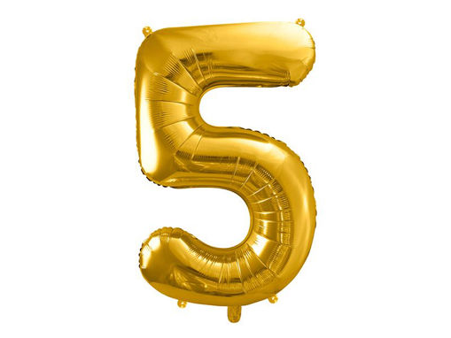 Picture of FOIL BALLOON NUMBER 5 GOLD 34 INCH